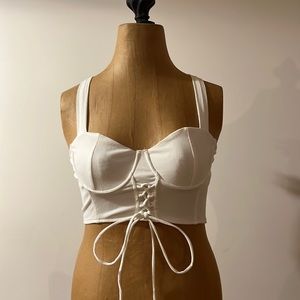 White laced corset